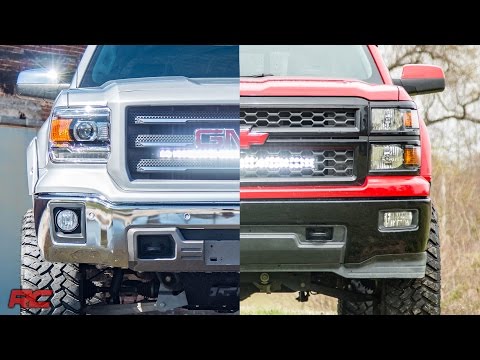 Rough Country LED Light | Behind Grille Mount | 30" Chrome Single Row | Chevy/GMC 1500 (14-18)