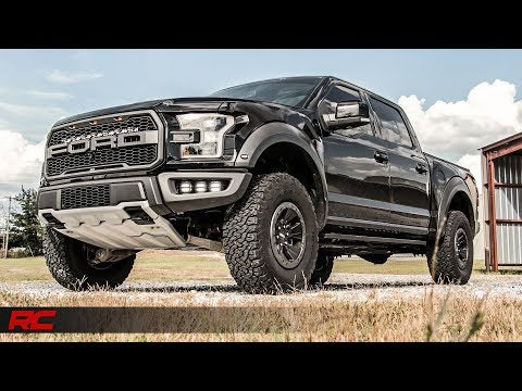 Rough Country LED Light | Grille Mount | 30" Black Single Row | White DRL | Ford Raptor (17-20)