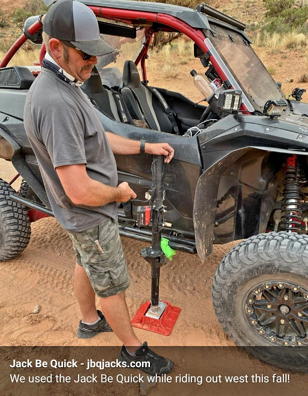 Offroad Battery Powered Jack (3500 LB.) for Milwaukee, DeWalt, Makita, or Rigid - Jack B Quick