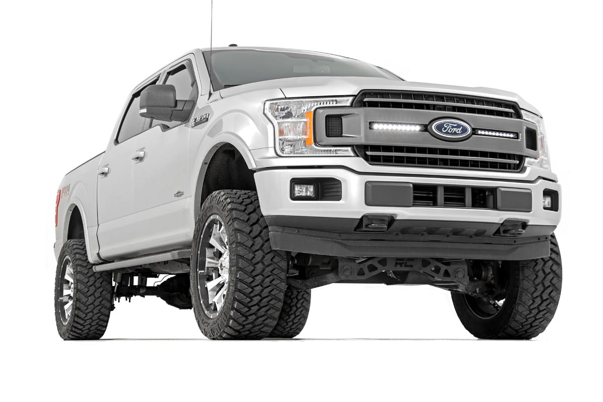 Rough Country LED Light | Grille Mount | 10" Black Slimline Pair | Ford F-150 (18-20)