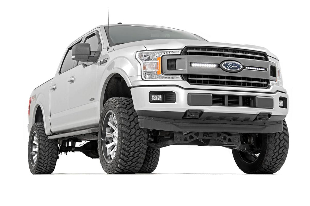 Rough Country LED Light | Grille Mount | 10" Chrome Slimline Pair | Ford F-150 (18-20)