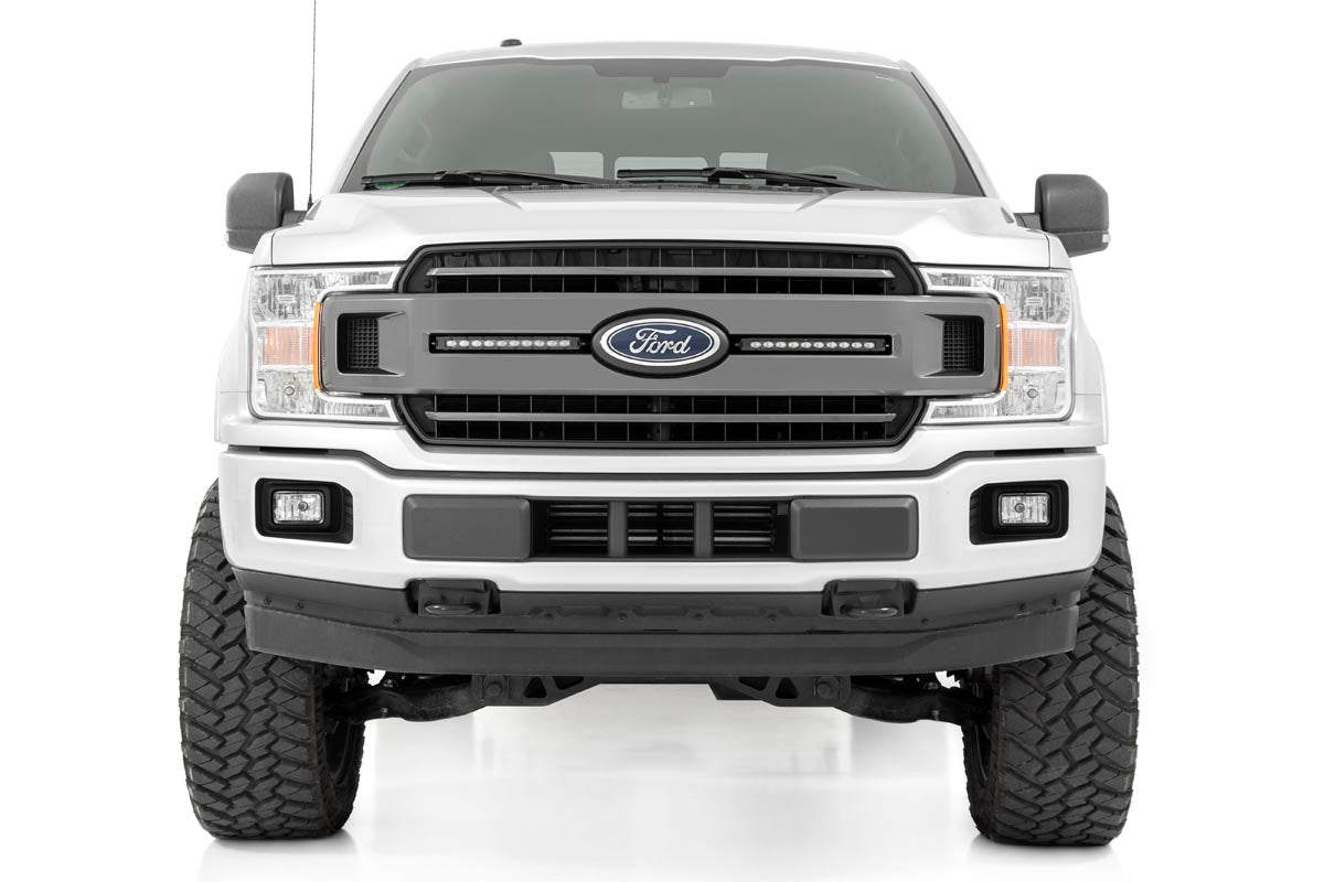 Rough Country LED Light | Grille Mount | 10" Black Slimline Pair | Ford F-150 (18-20)