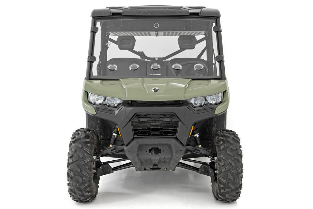 Rough Country Vented Full Windshield | Scratch Resistant | Can-Am Defender (16-22)