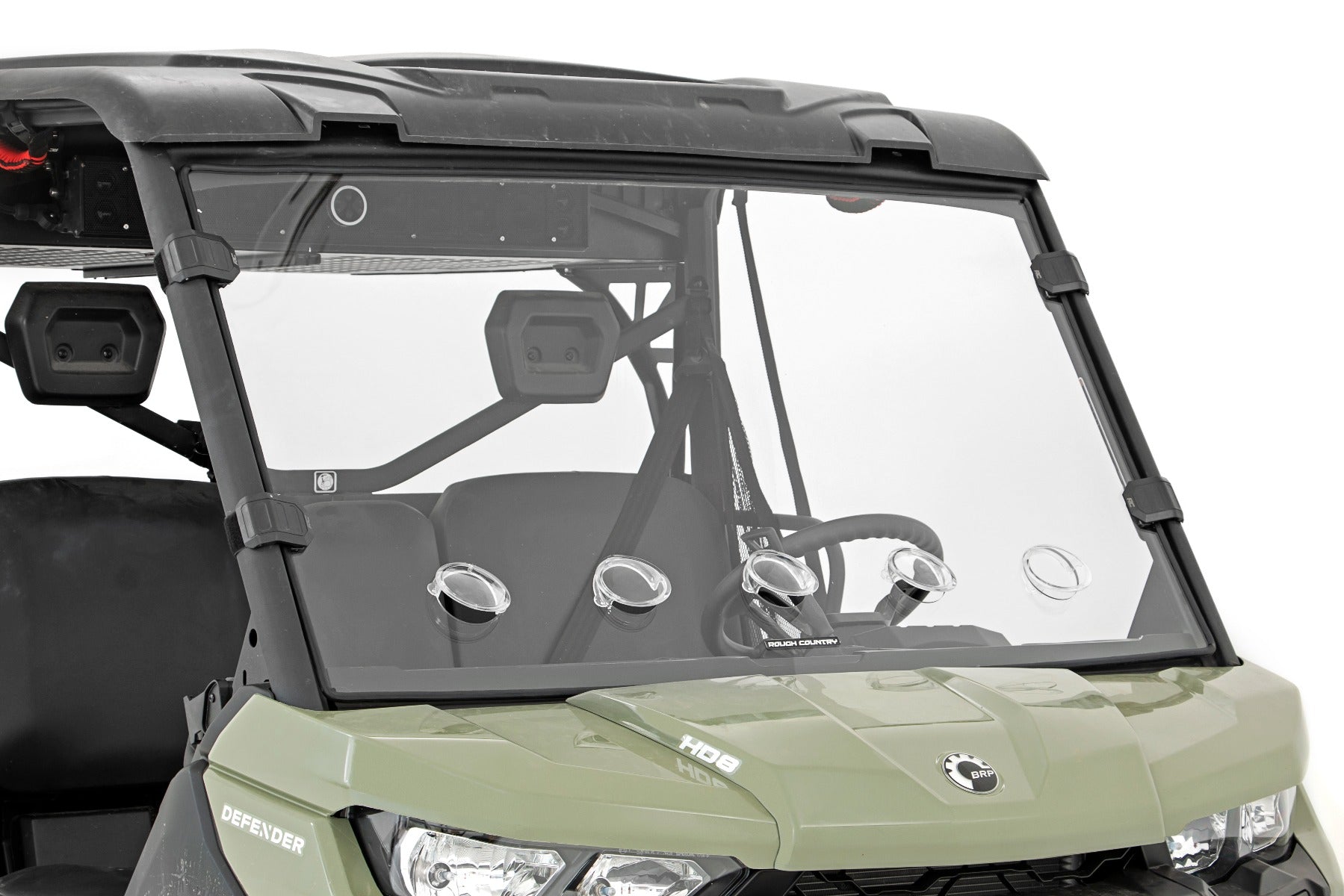 Rough Country Vented Full Windshield | Scratch Resistant | Can-Am Defender (16-22)