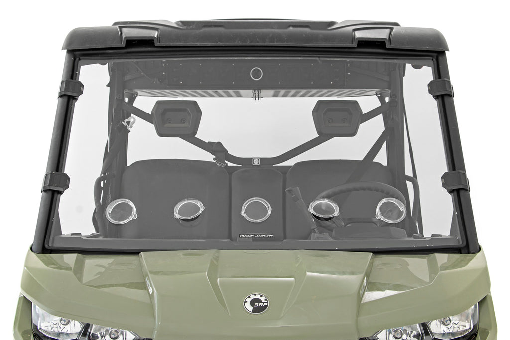 Rough Country Vented Full Windshield | Scratch Resistant | Can-Am Defender (16-22)
