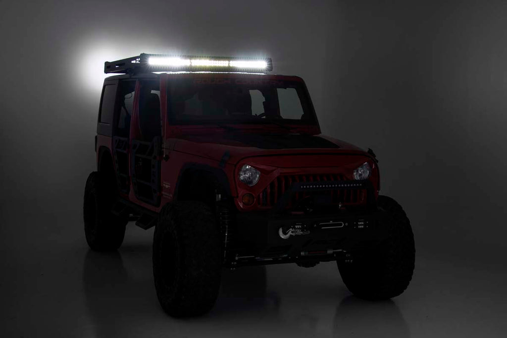 Rough Country Roof Rack | Black Series Lights | Jeep Wrangler JK  (2007-2018)