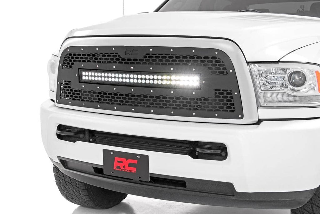 Rough Country Mesh Grille | 30" Dual Row LED | Black | Ram 2500/3500 (13-18)