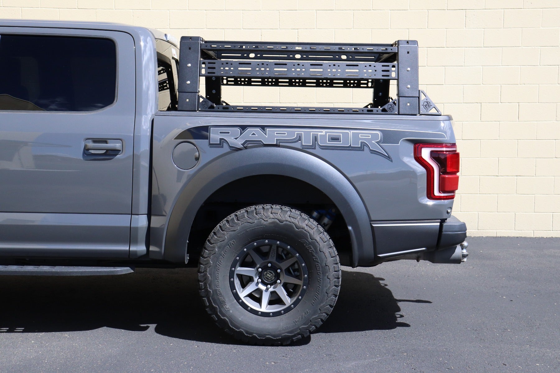 2015-2020 Ford F-150 Treck - Overland Pkg. 5 1/2 To 6Ft. Full-Size Truck Beds, Adjustable Bed Rack System (500Brs-Brktkit Included) Rear Strap, Upper & Lower Rails Included  - Texture Black