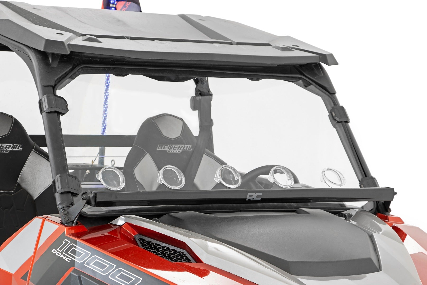 Rough Country Vented Full Windshield | Scratch Resistant | Polaris General (16-22)/General 4 (17-22)