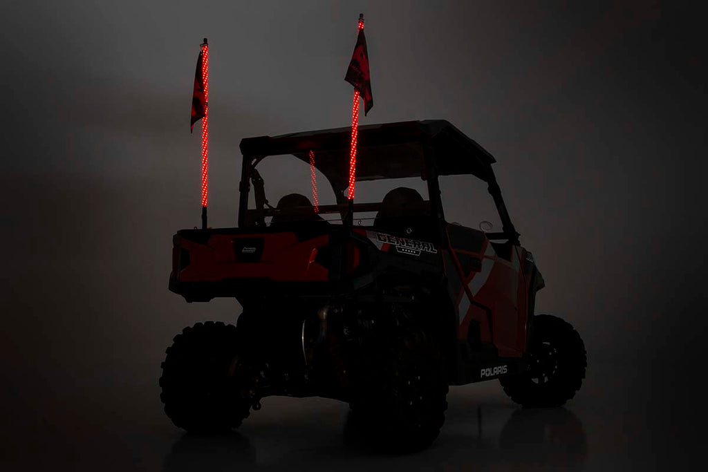 Rough Country Multi-Color LED | Whip | 4' Long | Pair