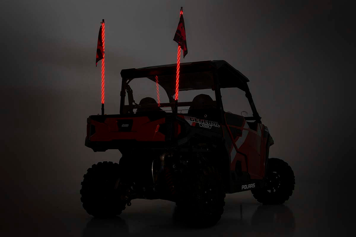 Rough Country Multi-Color LED | Whip | 4' Long | Pair