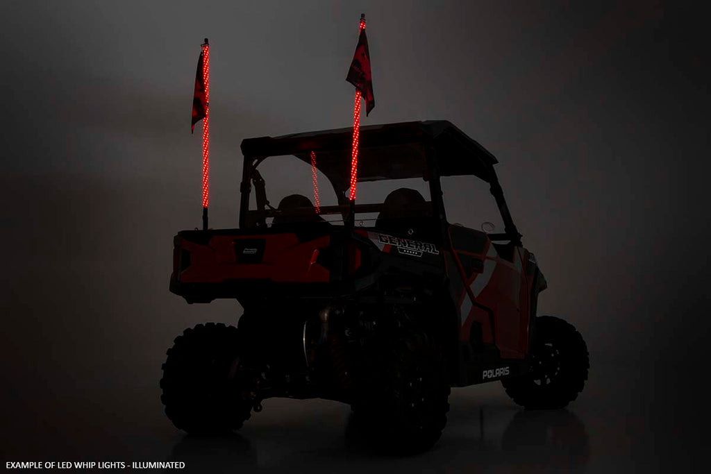 Rough Country Whip Mount | Cage | 4' Multl-Color LED Whip Pair | Polaris RZR 1000XP (14-17)