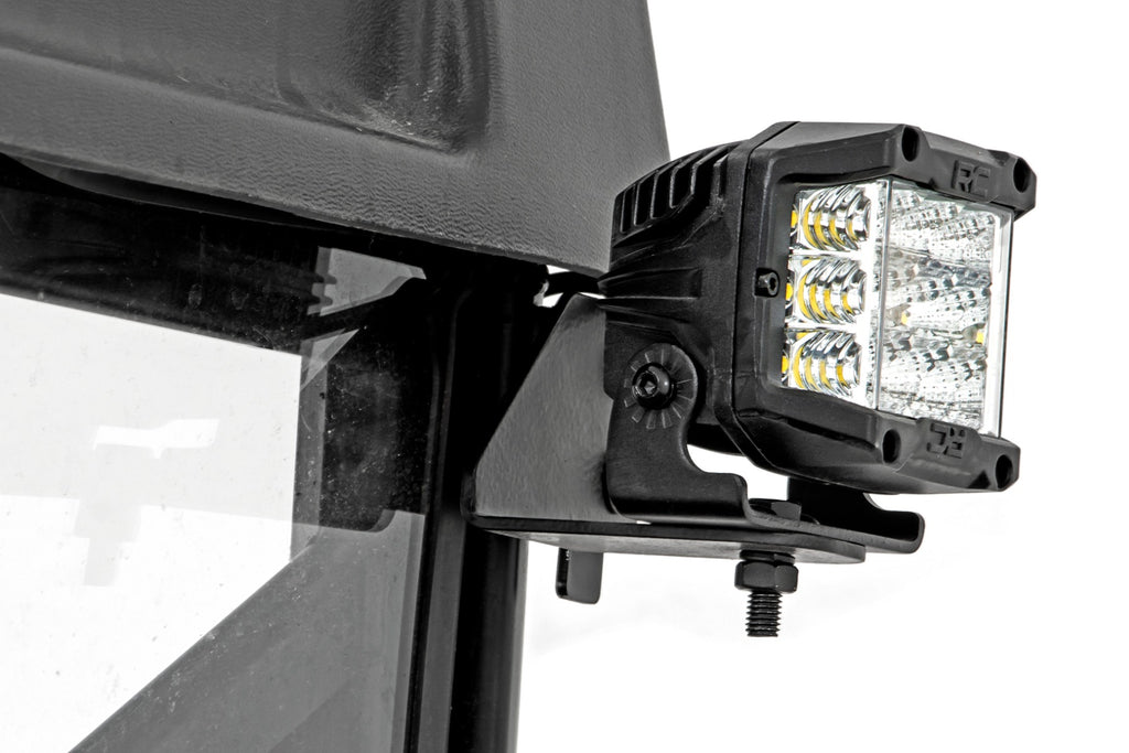 Rough Country LED Light | RR Cage Mount | 2" Chrome Pair | Wide Angle | Polaris Ranger (13-21)