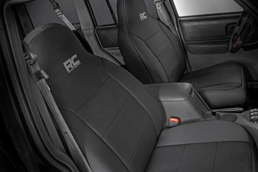 Rough Country Seat Covers | Detachable Headrest FR & RR | Jeep Cherokee XJ (97-01)