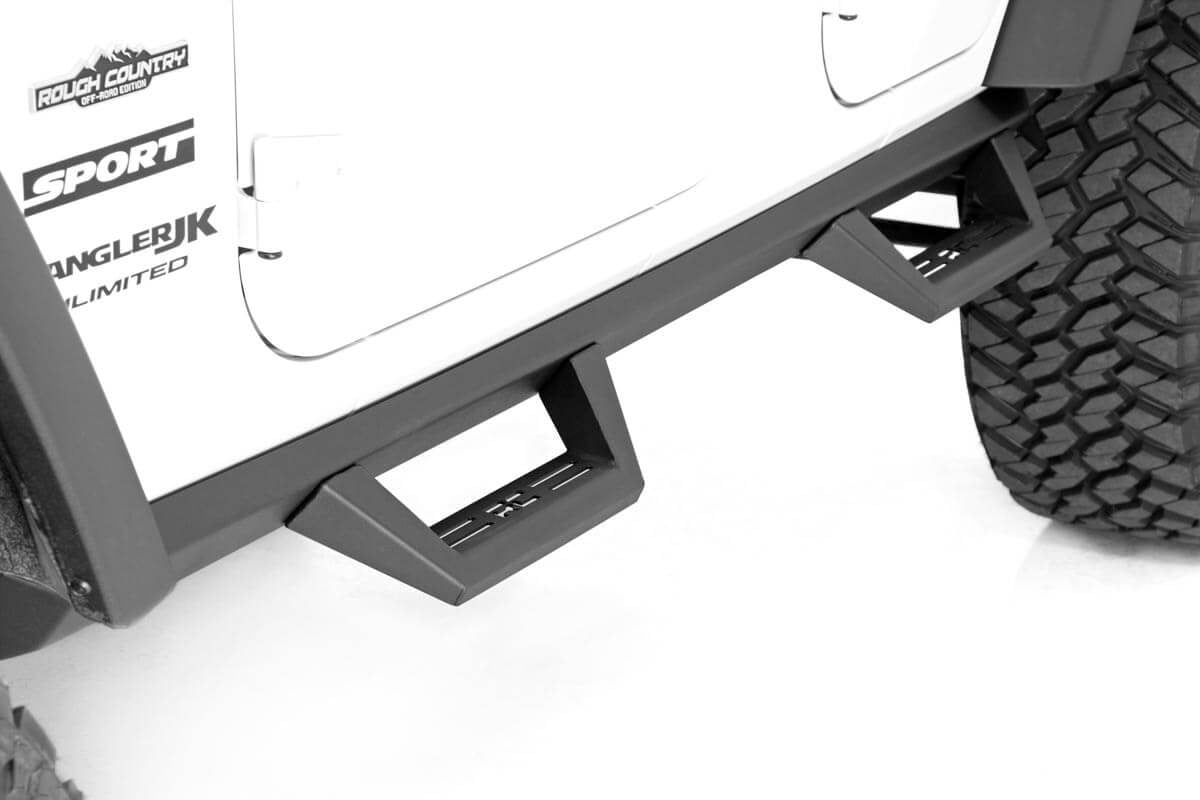 Rough Country Contoured Drop Steps | 4 Door | Jeep Wrangler JK 2WD/4WD (07-18)