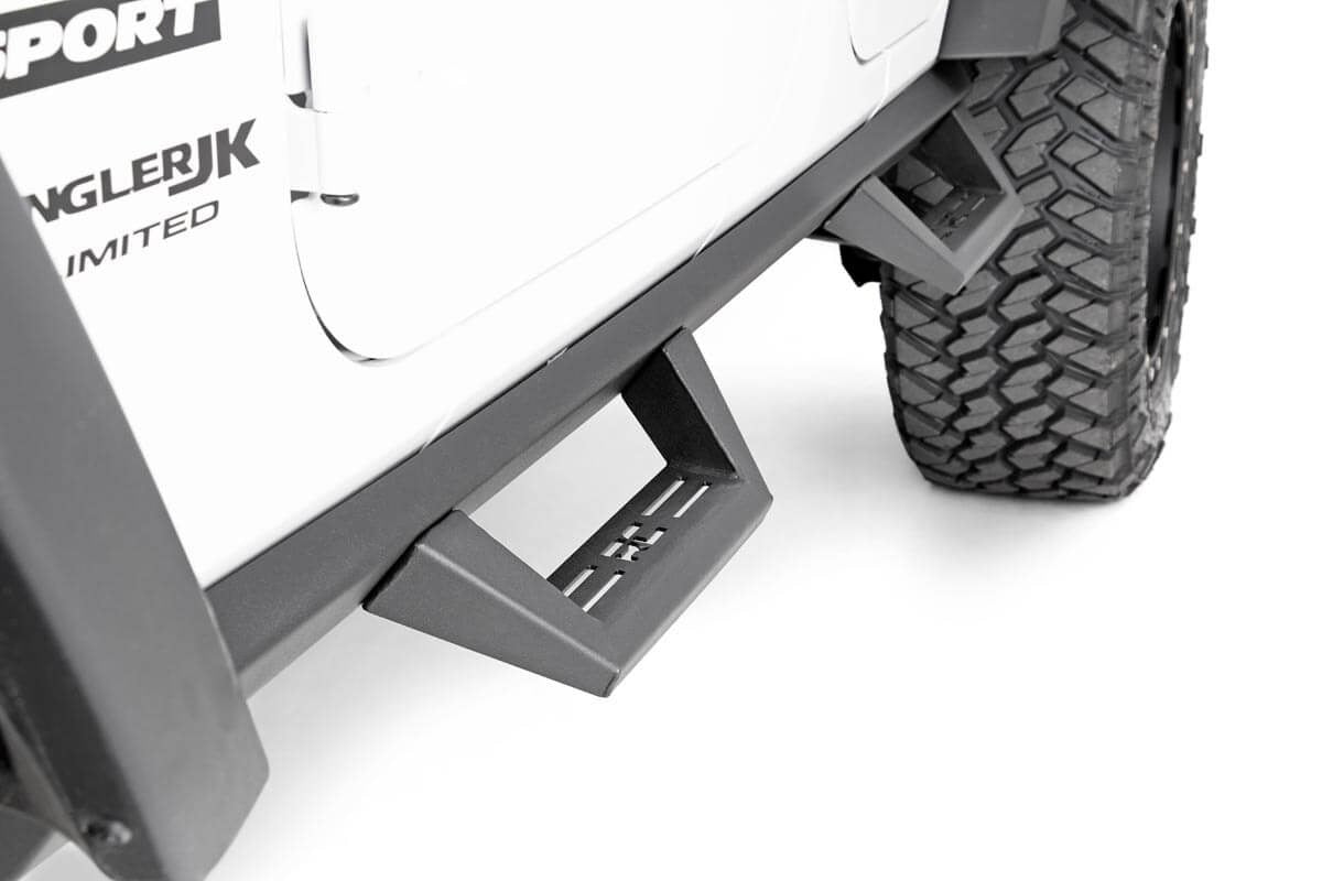 Rough Country Contoured Drop Steps | 4 Door | Jeep Wrangler JK 2WD/4WD (07-18)