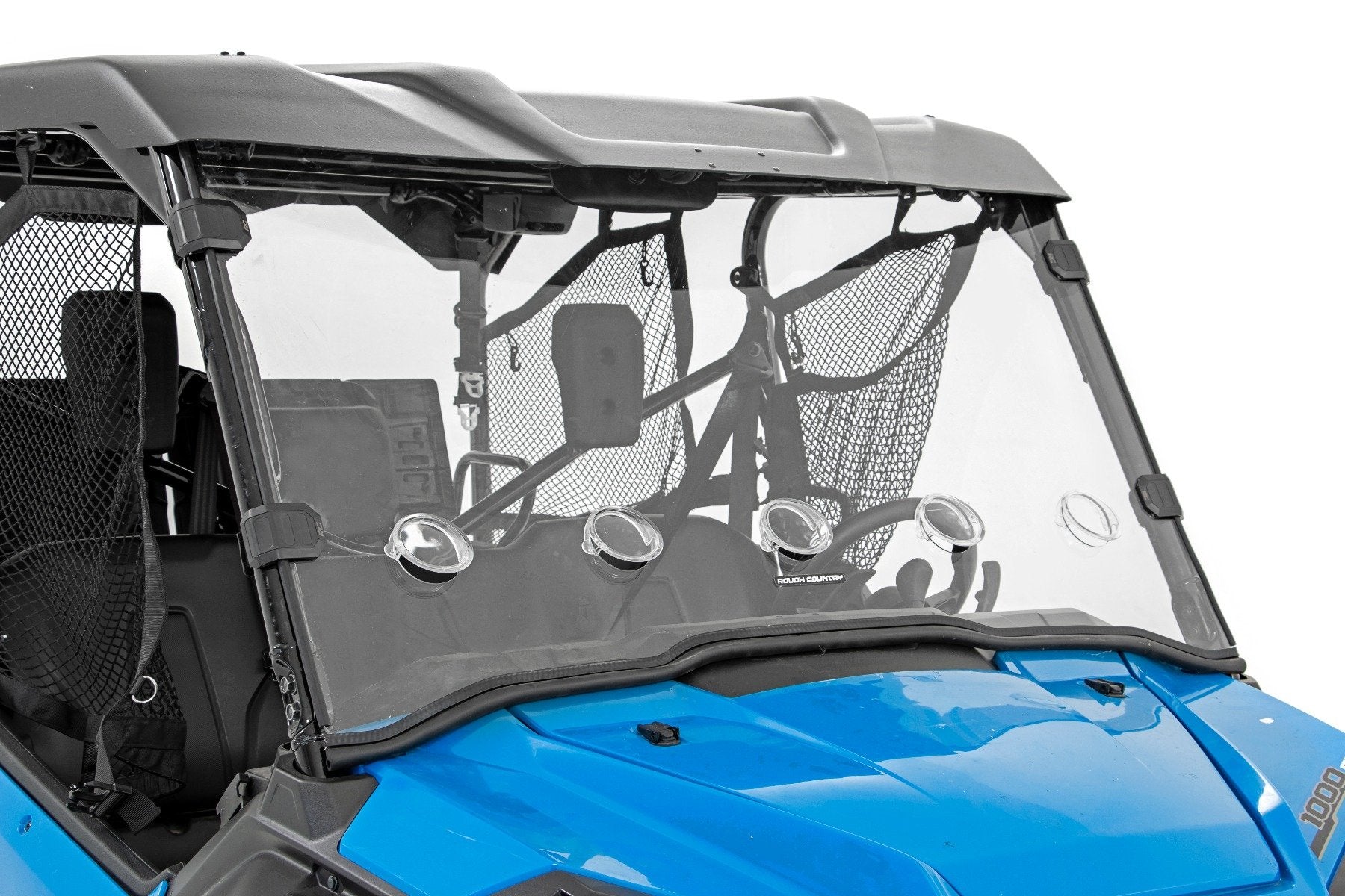 Rough Country Vented Full Windshield | Scratch Resistant | Honda Pioneer 1000/Pioneer 1000-5 (16-22)