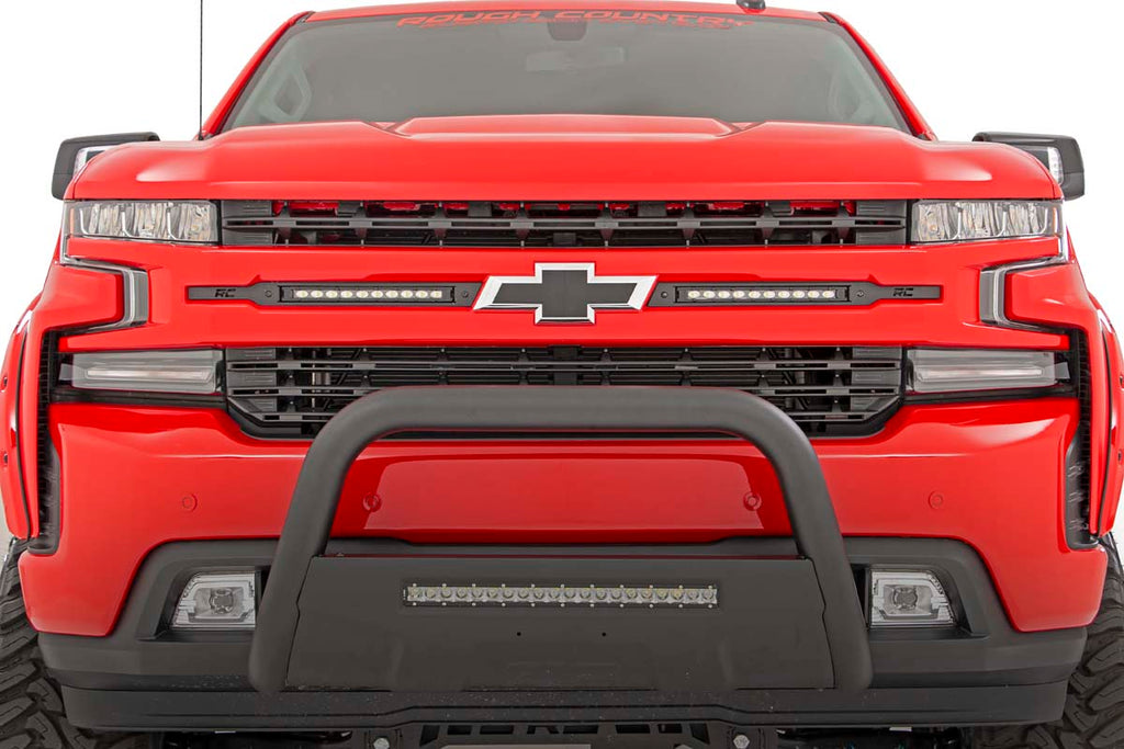 Rough Country LED Light | Grille Mount | 10" Black Slimline Pair | Chevy Silverado 1500 (19-23)