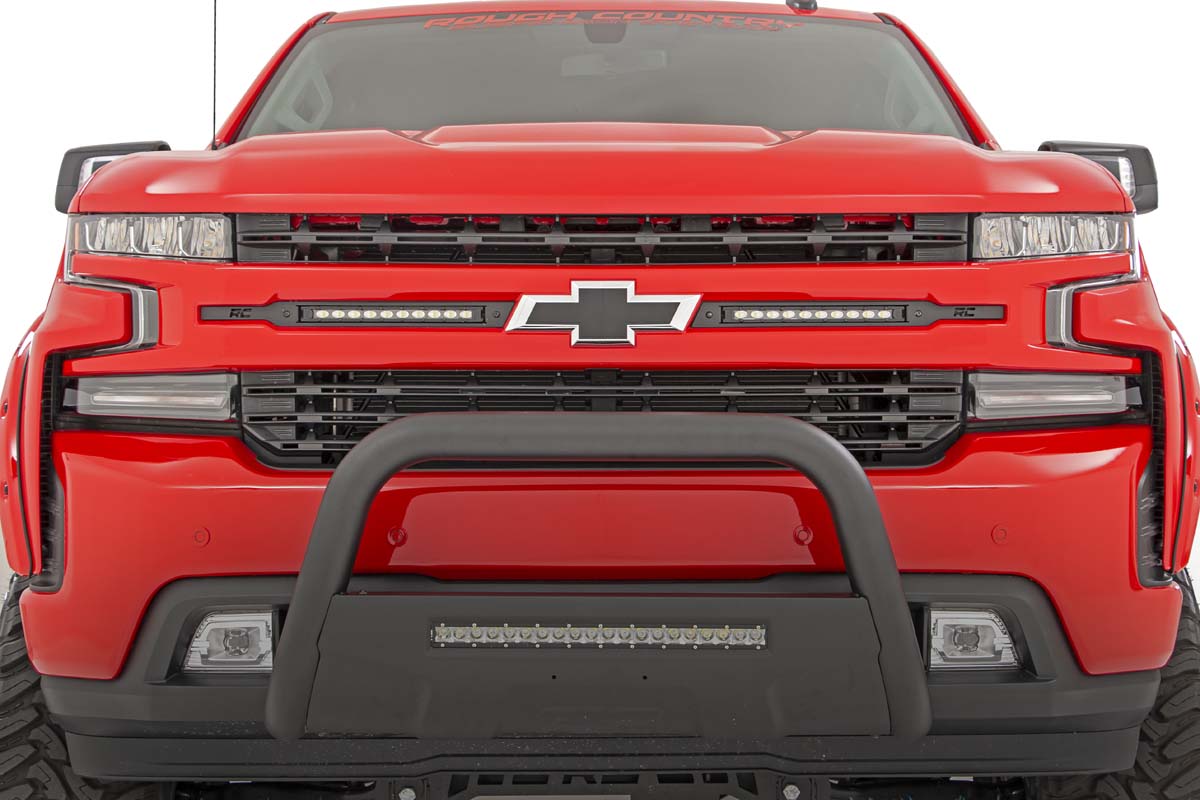 Rough Country LED Light | Grille Mount | 10" Black Slimline Pair | Chevy Silverado 1500 (19-23)