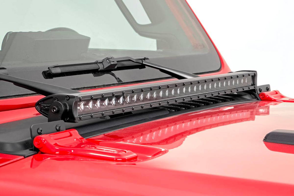 Rough Country Jeep 30-inch LED Hood Kit (18-21 Wrangler JL, 20-21 Gladiator JT | Black-Series)