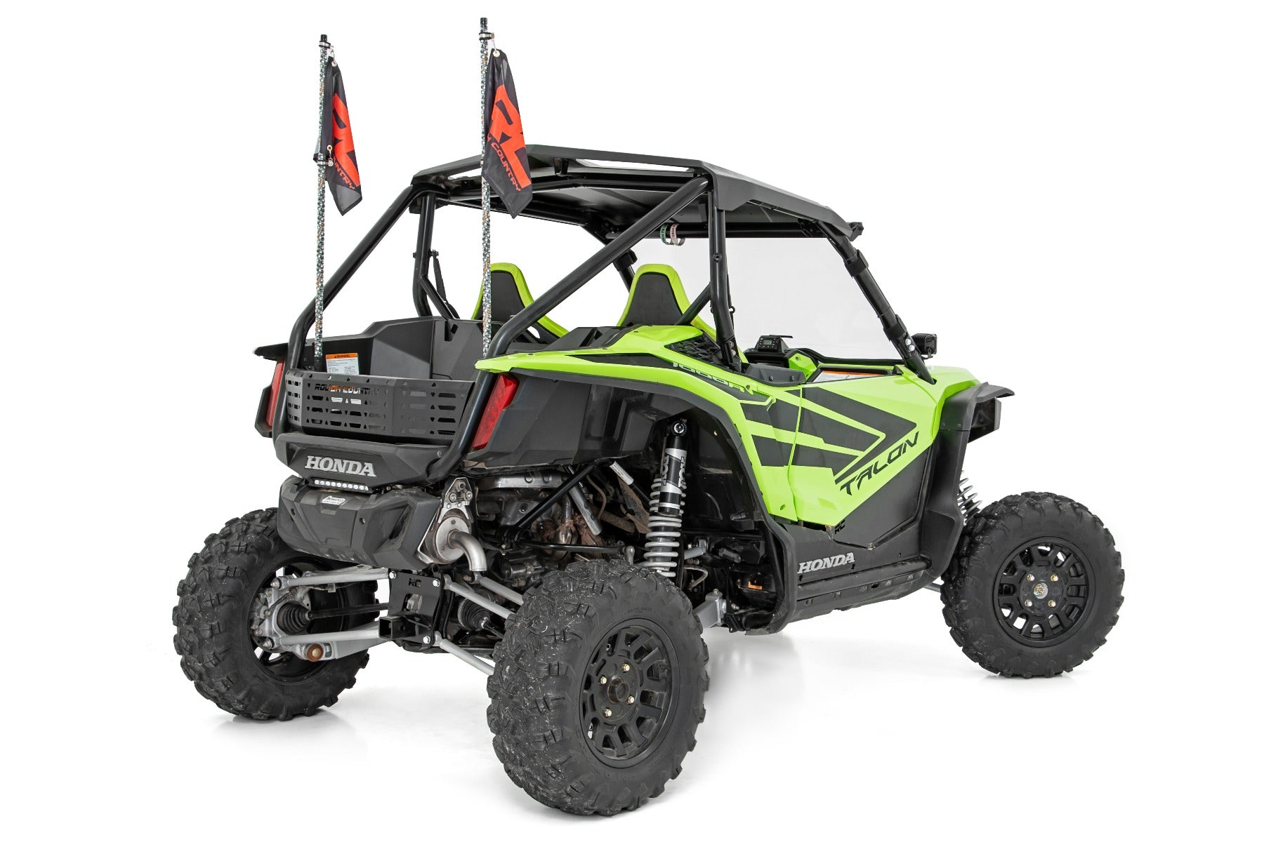Rough Country Whip Mount | Bed |  4' Multl-Color LED Whip Pair | Honda Talon (19-21)/Talon 1000R (19-22)