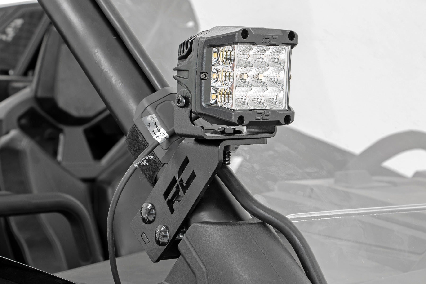 Rough Country LED Light | A Pillar Mount | 2" Chrome Pair | Wide Angle | Polaris RZR PRO XP (20-21)