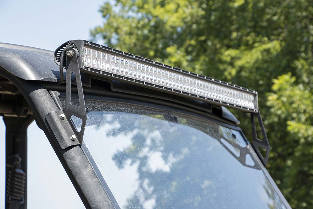 Rough Country LED Light | Windshield | 50" Black Dual Row | Can-Am Defender (16-22)