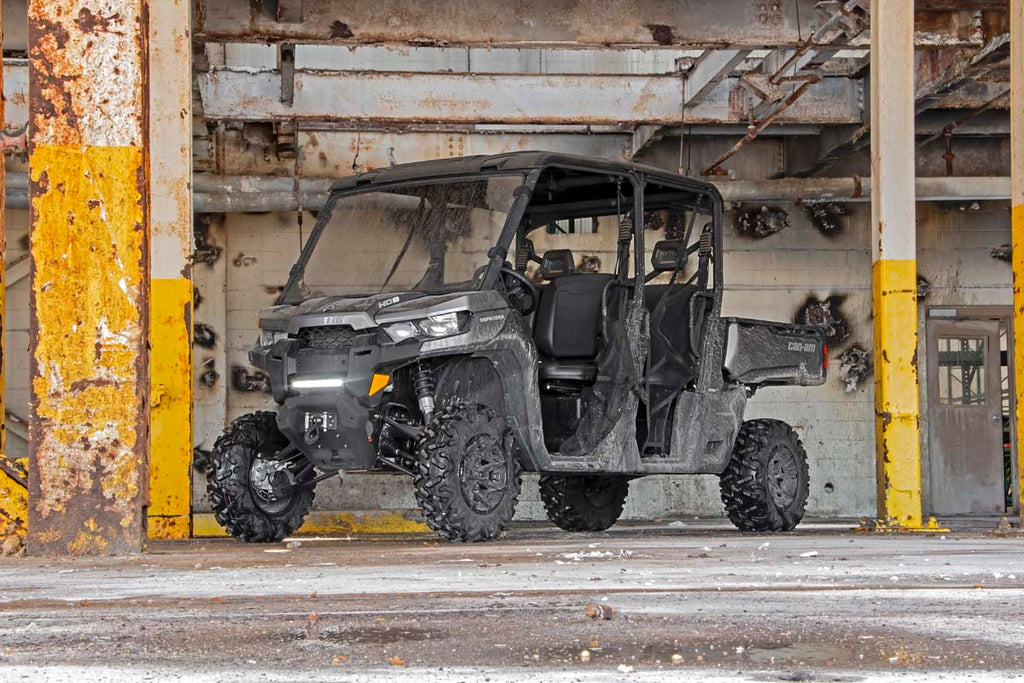 Rough Country LED Light | Bumper Mount | 12" Black Single Row | Can-Am Defender (16-22)