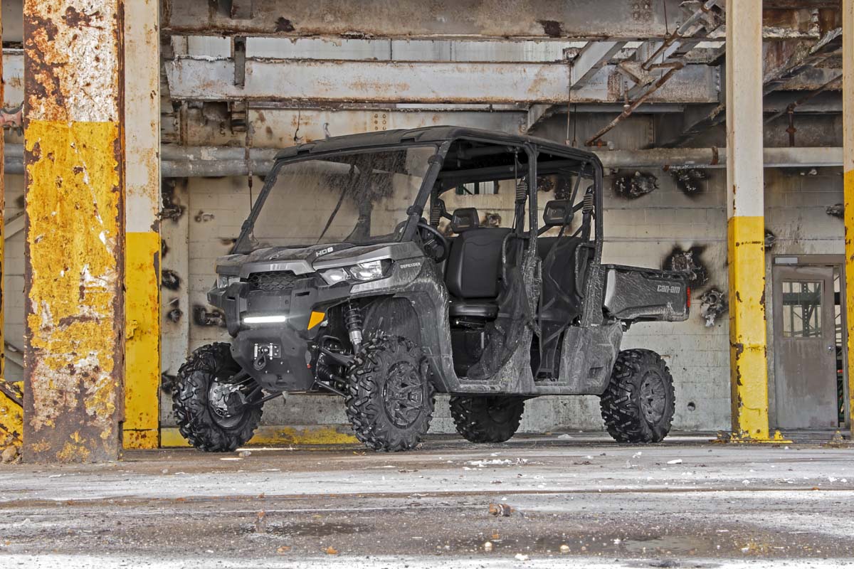 Rough Country LED Light | Bumper Mount | 12" Black Single Row | Can-Am Defender (16-22)