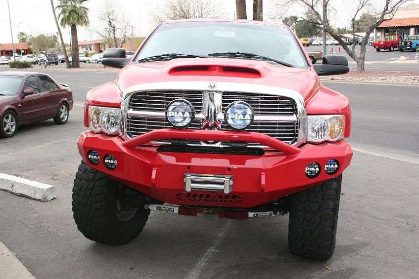 2003-2005 Ram 2500 Stealth Front Winch Bumper Pre-Runner Guard - Texture Black Warn M12000, Smittybilt Xrc