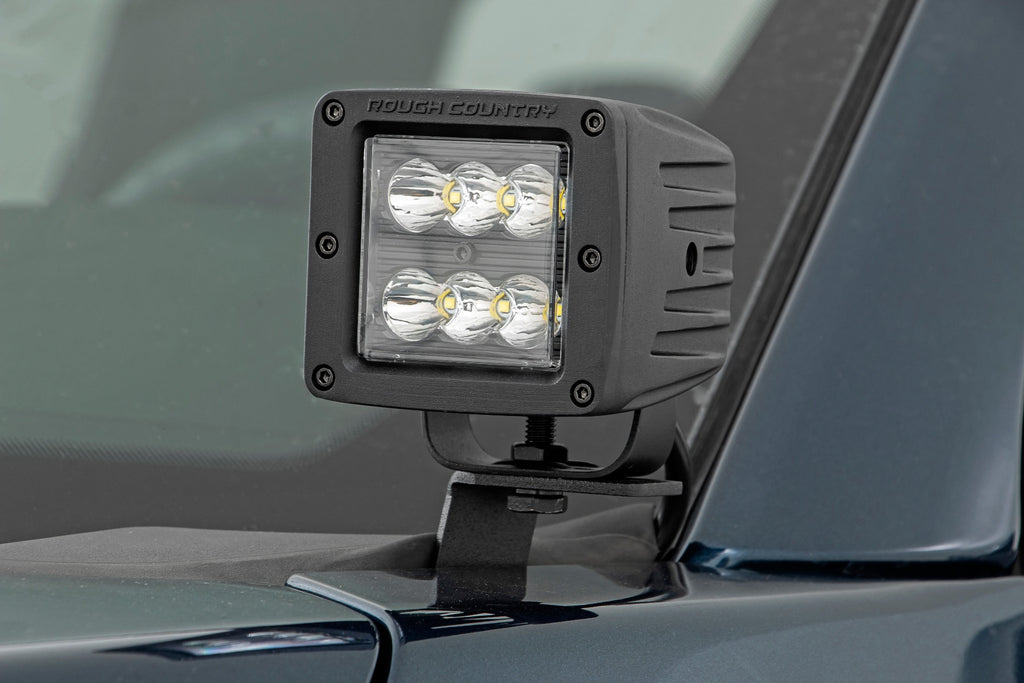 Rough Country LED Light | Ditch Mount | 2" Chrome Pair | Wide Angle | Ford F-150 (15-23)