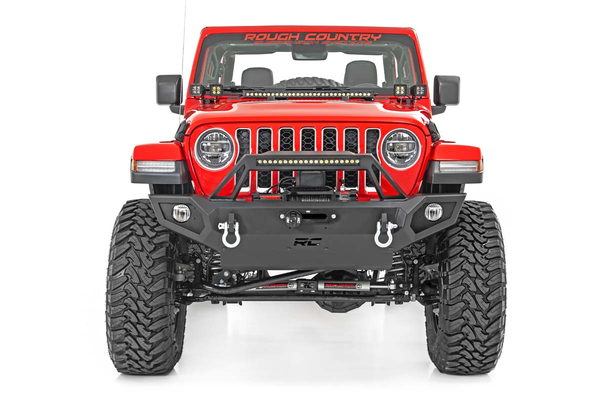 Rough Country Jeep Quad LED Light Pod Kit  - Black Series w/ Amber DRL (18-22 JL / 20-22 Gladiator)