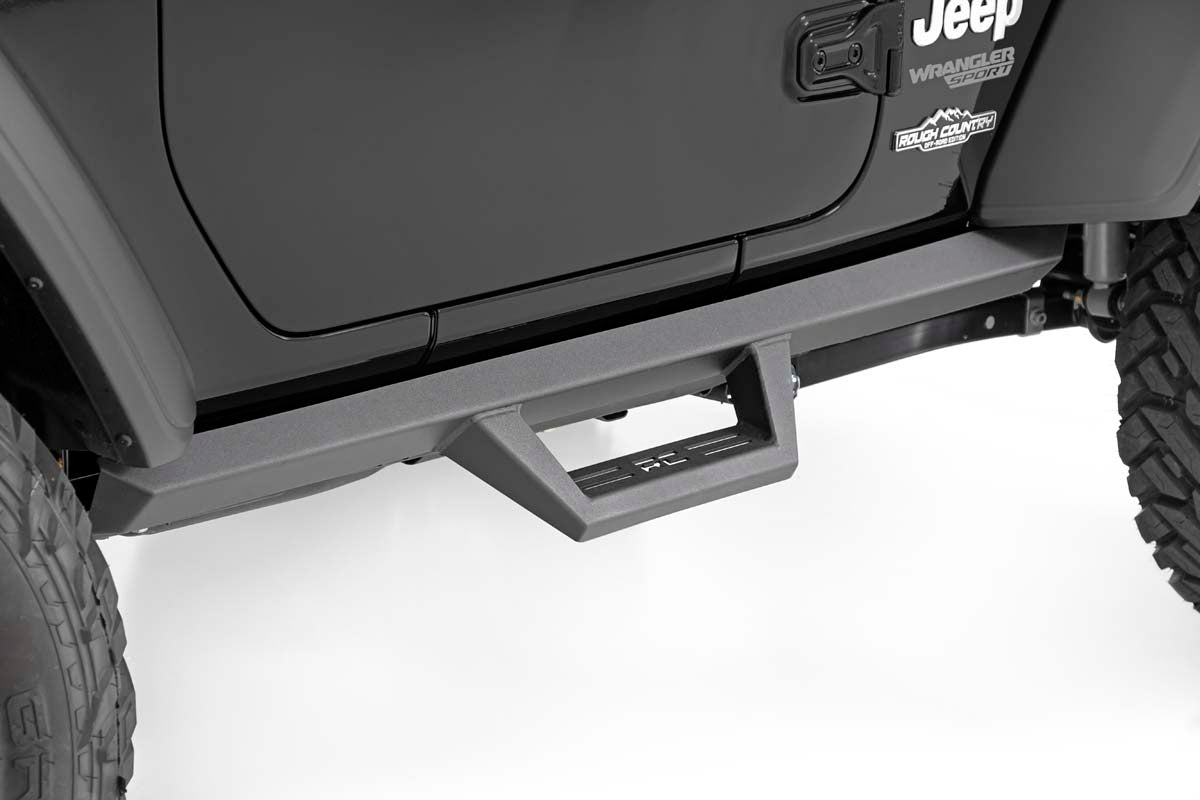 Rough Country Contoured Drop Steps | 2 Door | Jeep Wrangler JL 4WD (2018-2023)