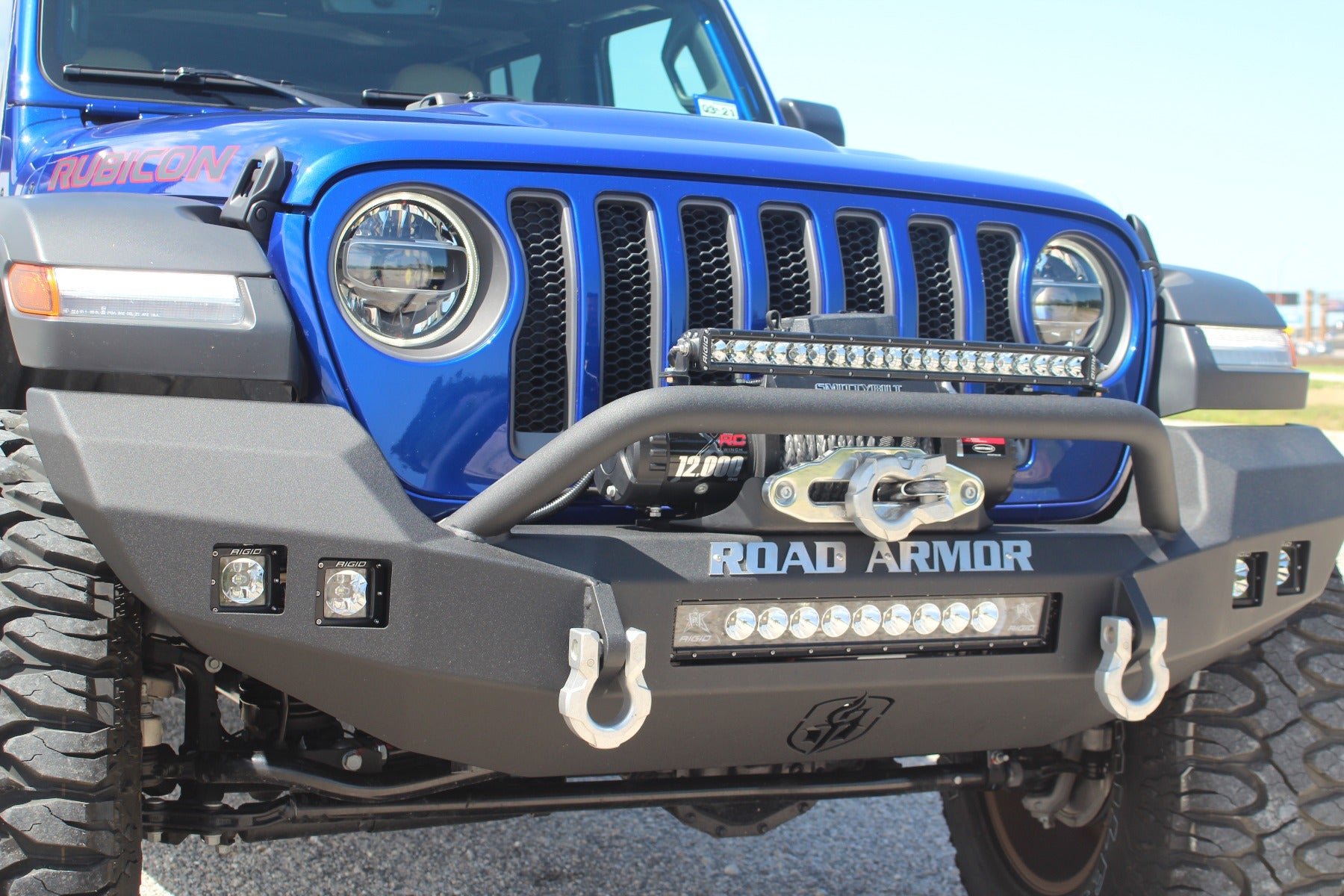 2018+ Jeep Jl Rubicon Stealth Front Winch Bumper Sheetmetal Bar Guard Full Width Rubicon - Texture Black Warn Powerplant
