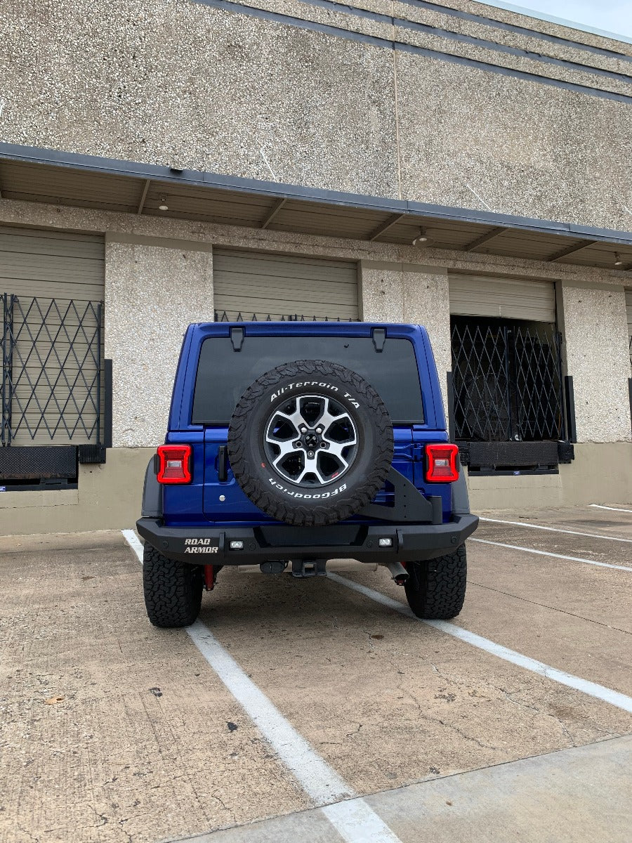 2018+ Jeep Jl Rubicon Stealth Rear Bumper Full Width Only, W/ Tire Carrier Hole - Texture Black