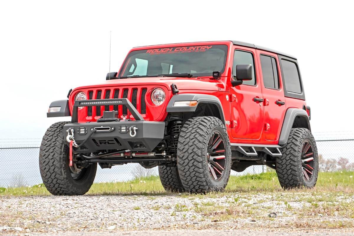 Rough Country Contoured Drop Steps | 4 Door | Jeep Wrangler 4xe (21-23)/Wrangler JL (18-23)