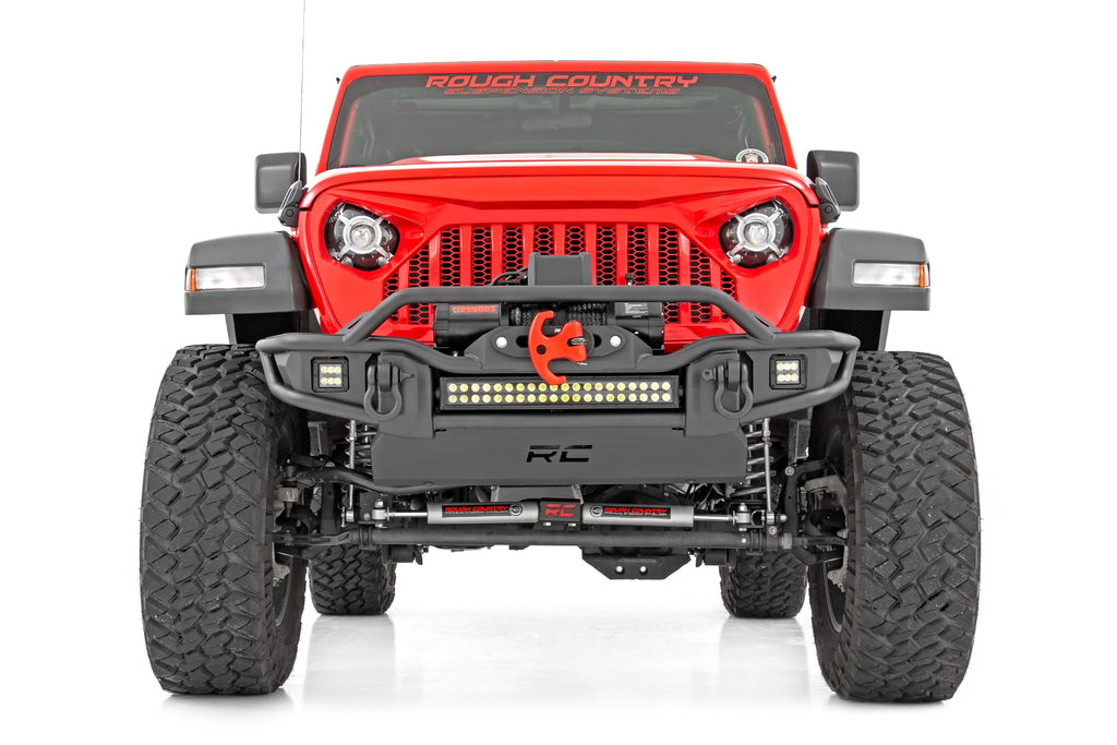 Rough Country Front Winch Bumper | Tubular | Skid Plate | Jeep Gladiator JT/Wrangler JK & JL