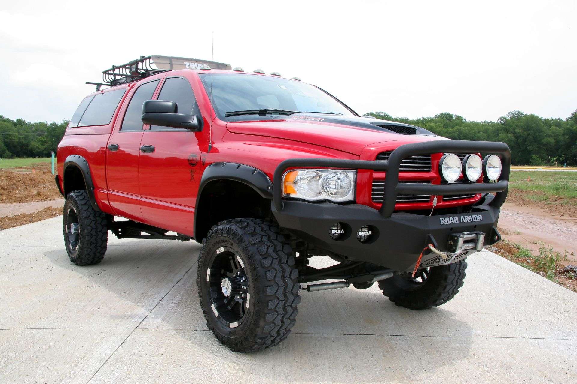 2003-2005 Ram 2500 Stealth Front Winch Bumper Lonestar Guard - Texture Black Warn M12000, Smittybilt Xrc