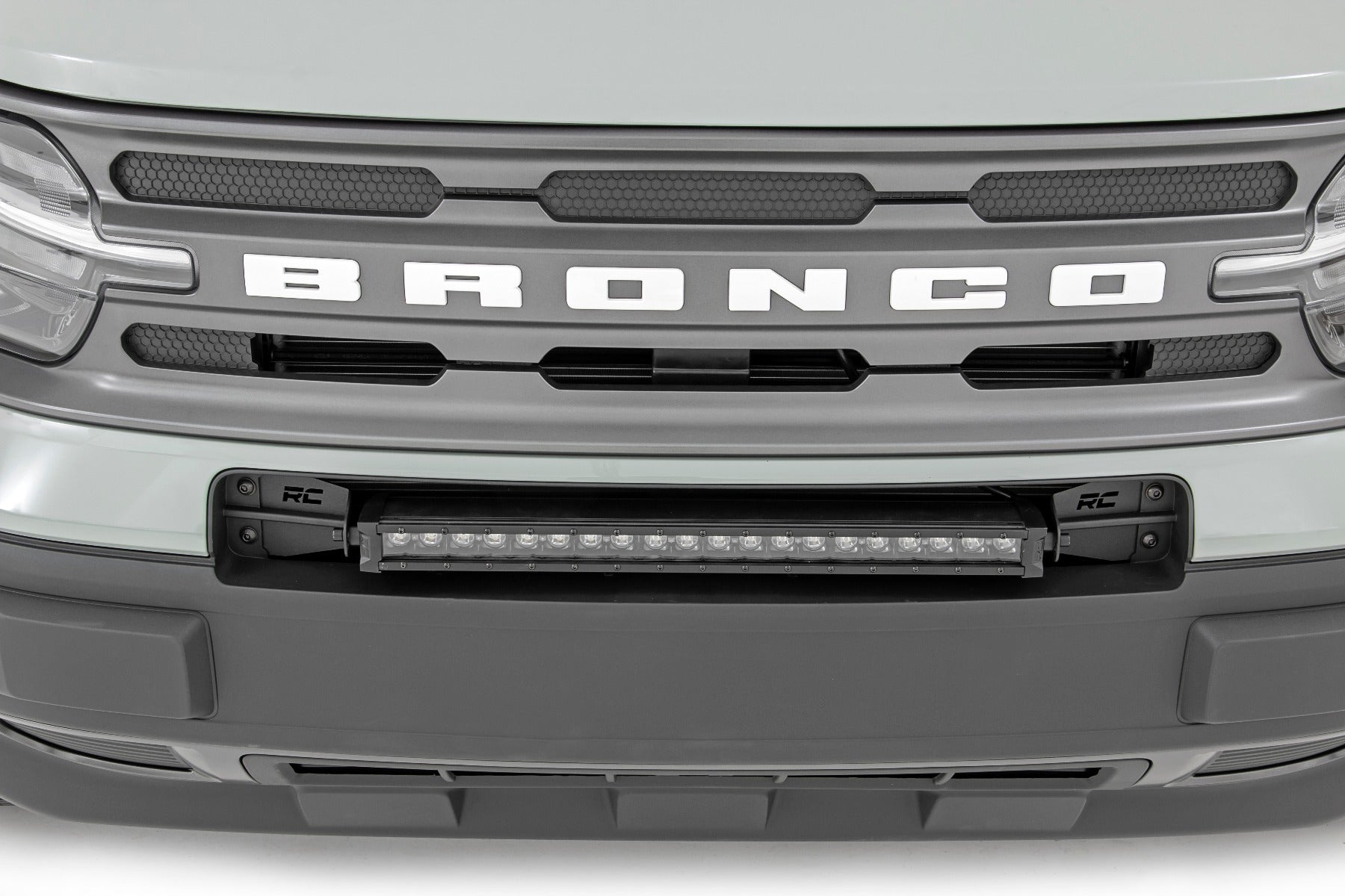 Rough Country LED Light | Bumper Mount | 20" Black Single Row | Ford Bronco Sport (21-23)