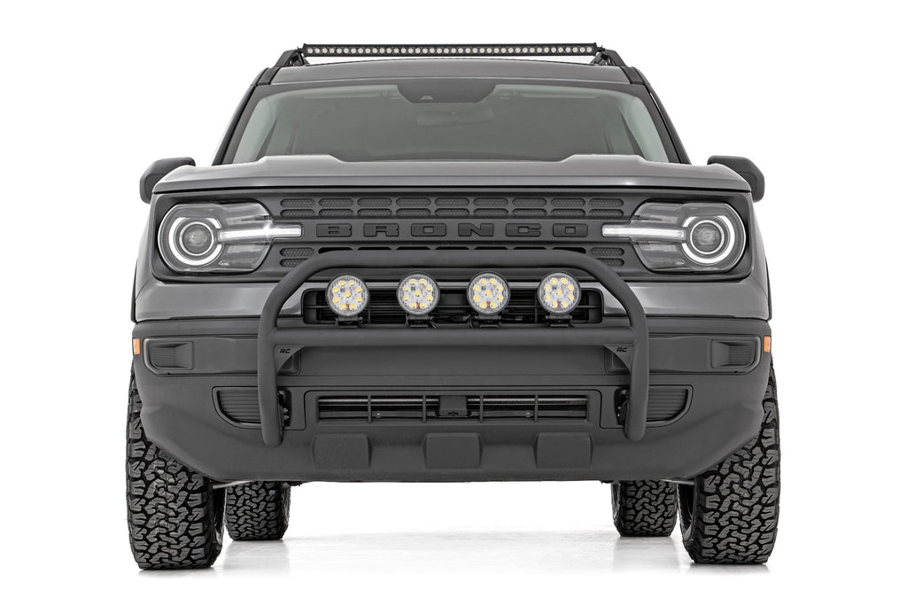 Rough Country Nudge Bar | 4 Inch Round Led (x4) | Ford Bronco Sport 4WD (21-23)