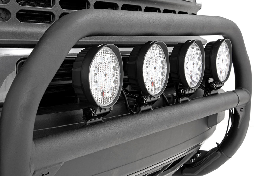 Rough Country Nudge Bar | 4 Inch Round Led (x4) | Ford Bronco Sport 4WD (21-23)