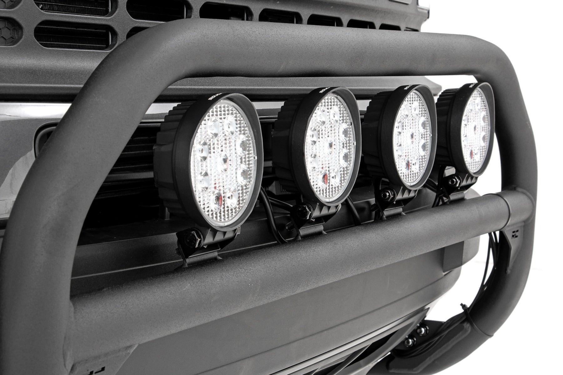 Rough Country Nudge Bar | 4 Inch Round Led (x4) | Ford Bronco Sport 4WD (21-23)
