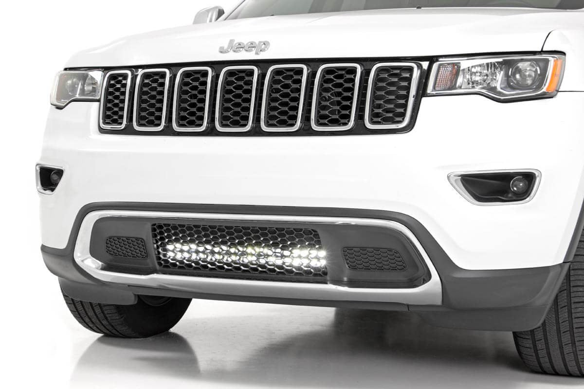 Rough Country Jeep 20in LED Bumper Kit | Black Series w/ Cool White DRL (11-20 WK2 Grand Cherokee)