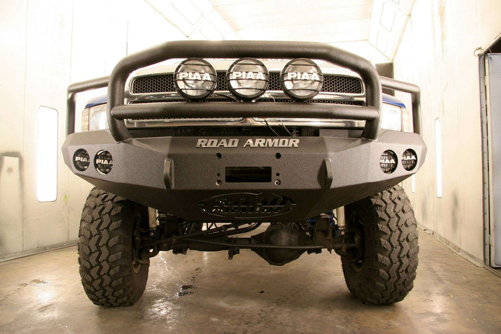 1997-2002 Ram 1500 Stealth Front Winch Bumper Lonestar Guard - Texture Black Warn M12000, Smittybilt Xrc
