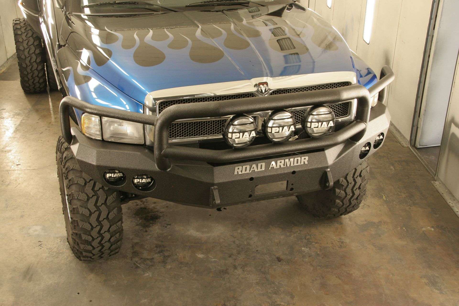 1997-2002 Ram 1500 Stealth Front Winch Bumper Lonestar Guard - Texture Black Warn M12000, Smittybilt Xrc