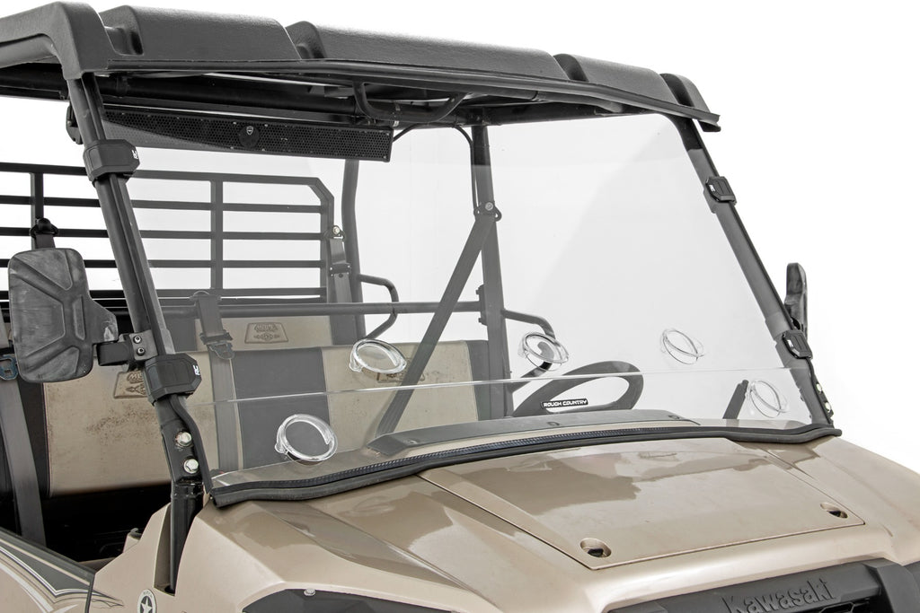 Rough Country Vented Full Windshield | Scratch Resistant | Kawasaki Mule Pro DX/Mule Pro DXT (16-24)