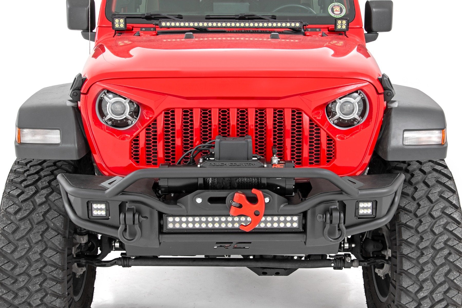 Rough Country Headlights | DRL Halo LED | 9" | Jeep Gladiator JT/Wrangler 4xe/Wrangler JL (18-23)