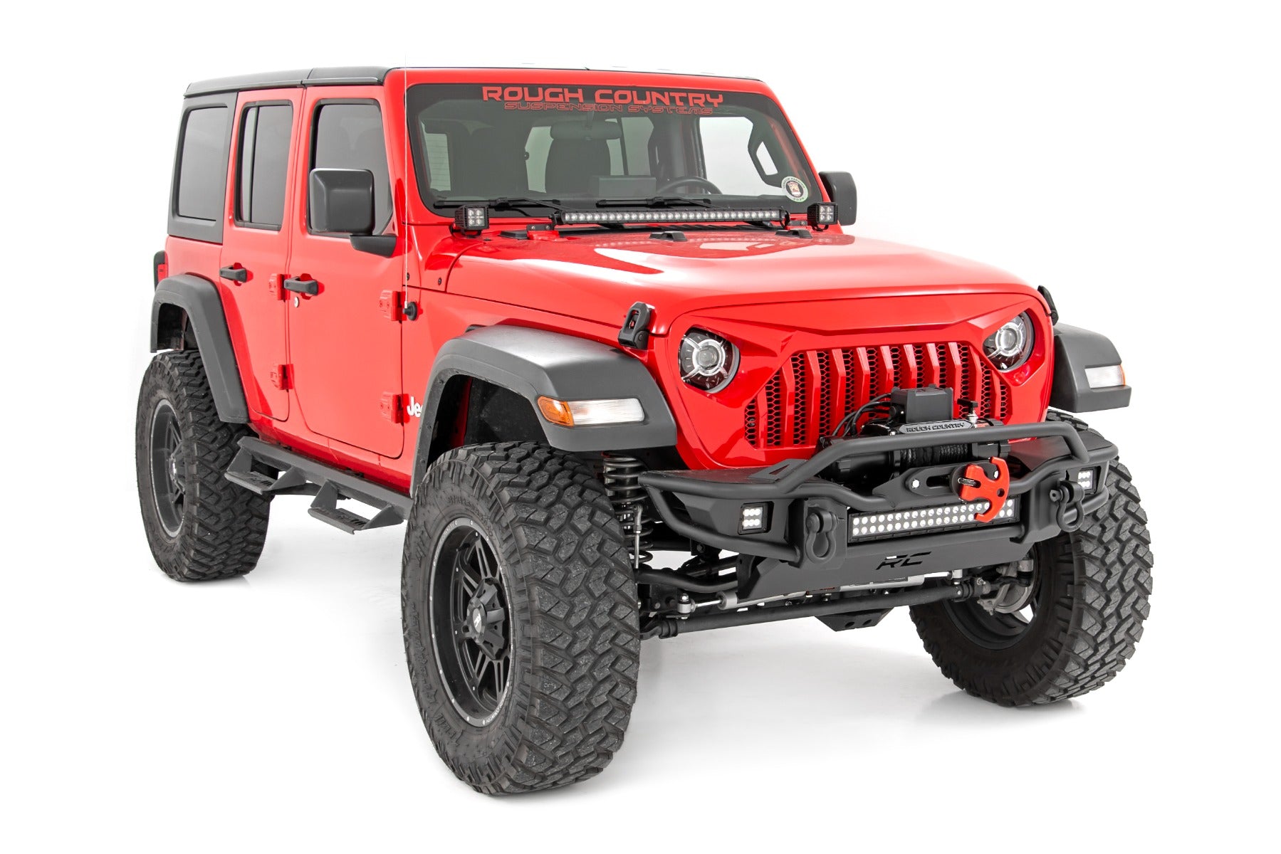 Rough Country Headlights | DRL Halo LED | 9" | Jeep Gladiator JT/Wrangler 4xe/Wrangler JL (18-23)