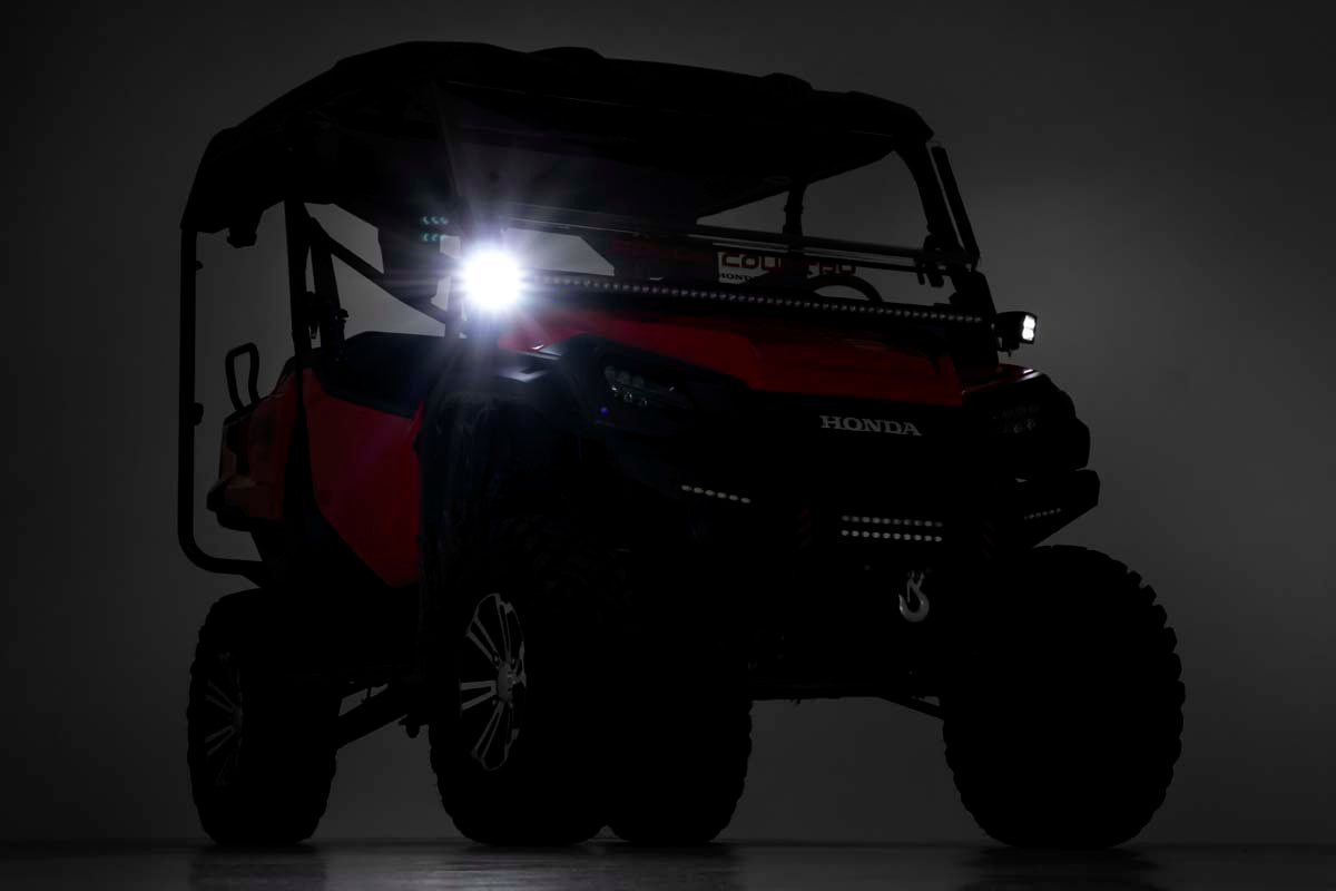 Rough Country LED Light | Cage Mount | 2" Chrome Pair | Wide Angle | Honda Pioneer 1000 (16-22)
