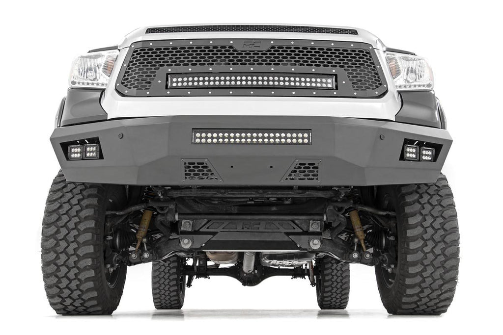 Rough Country Mesh Grille | 30" Dual Row LED | Black | White DRL | Toyota Tundra (14-17)